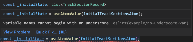 ESLint no-underscore-var error in VS Code